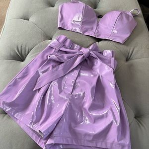 Purple shorts and top